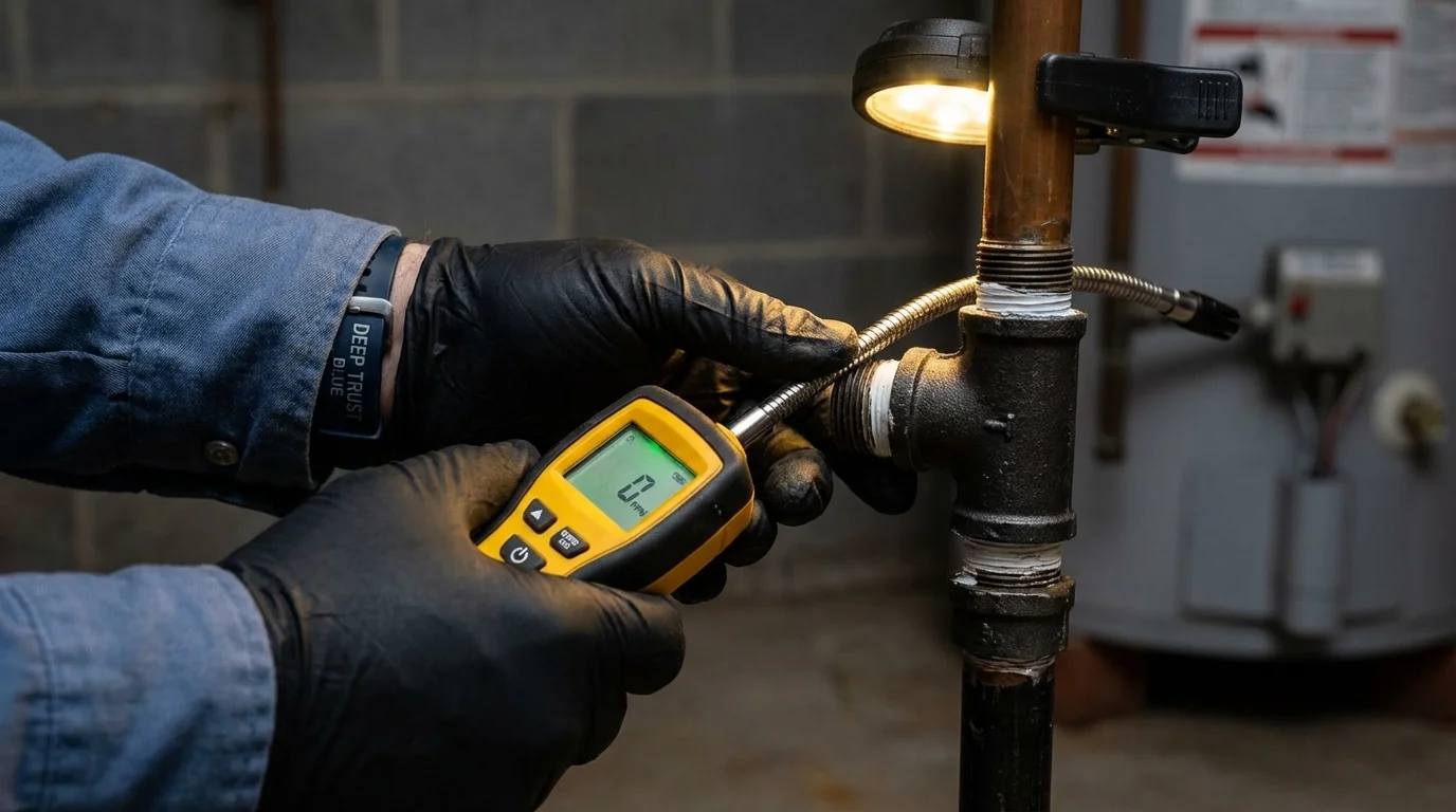 Gas leak detection with electronic sniffer by Johns Plumbing LLC in Ruidoso