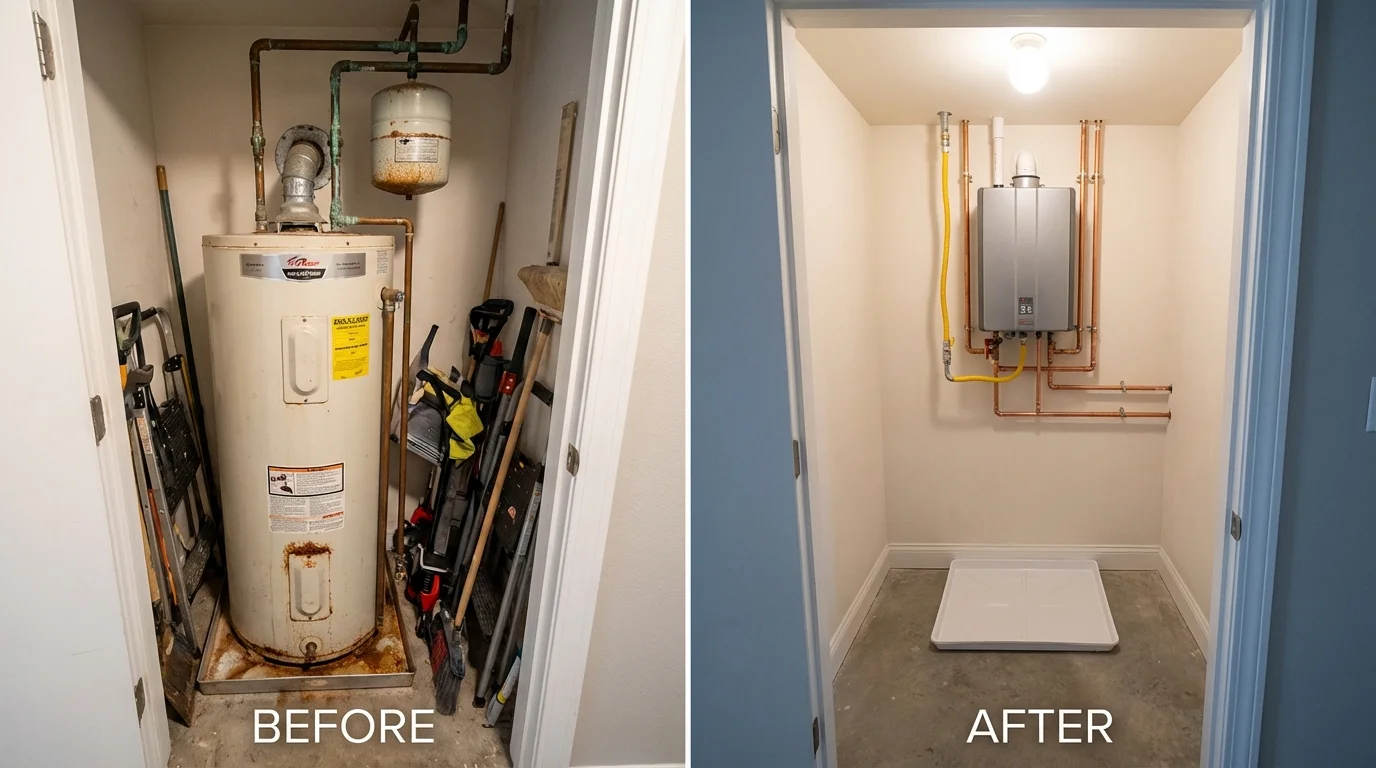 Tank water heater versus wall-mounted tankless unit comparison for Ruidoso, NM homeowners