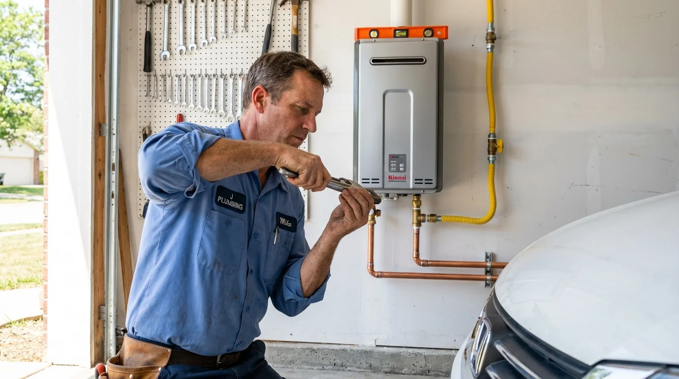 Tankless water heater installation by a Johns Plumbing LLC plumber in Ruidoso